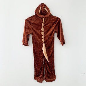 Boy's Orange Crushed Velvet Dinosaur Halloween